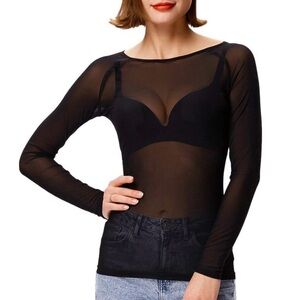 Sheer Black Long Sleeve Top